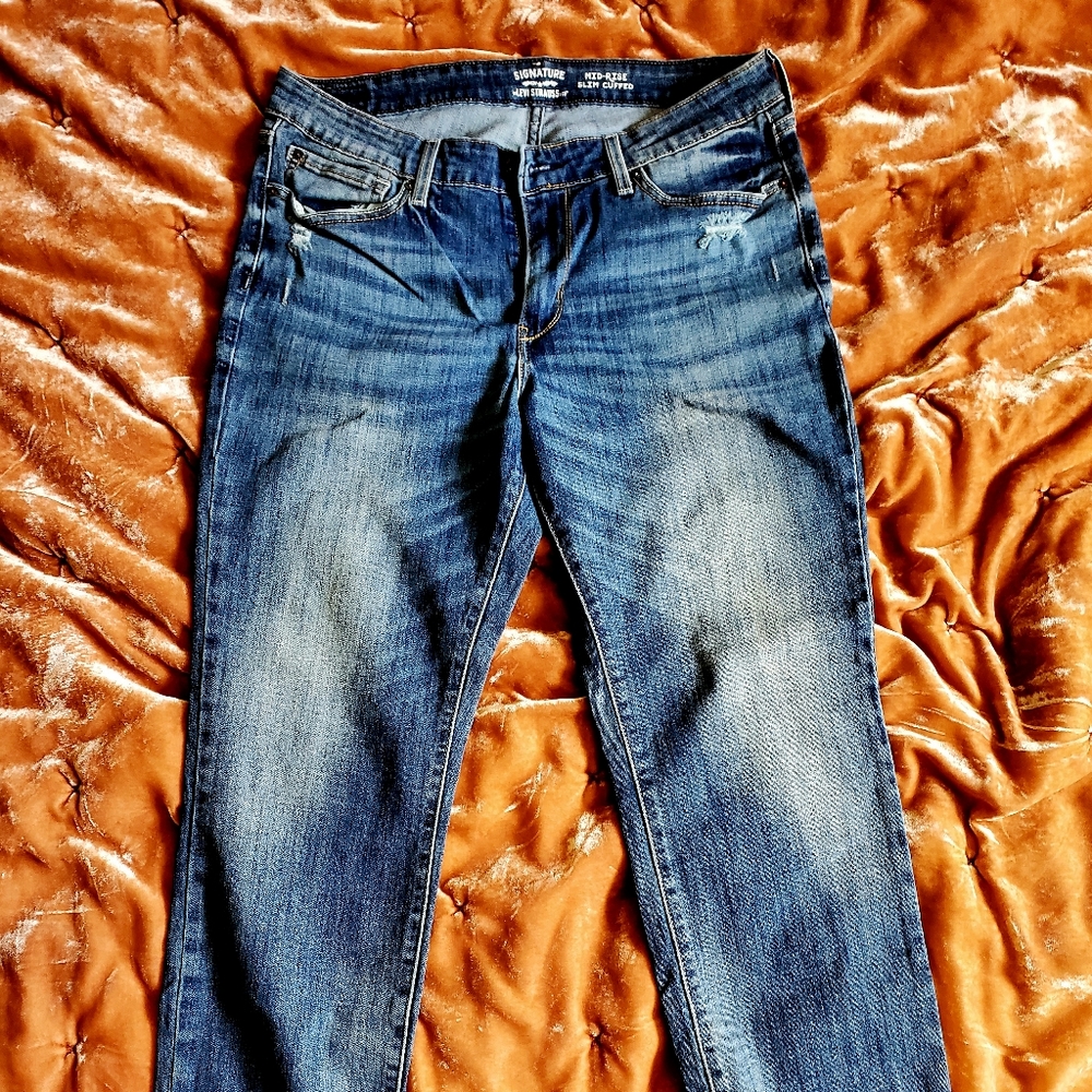 Levi Mid Rise Slim Cuffed Women's Jeans Size 14